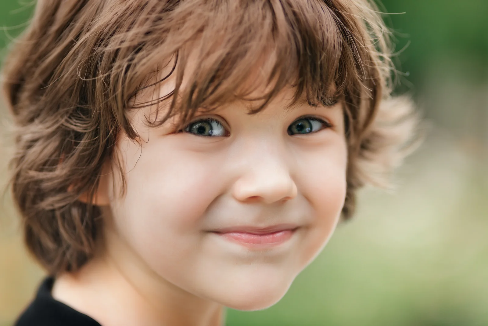 Smiling child outdoors